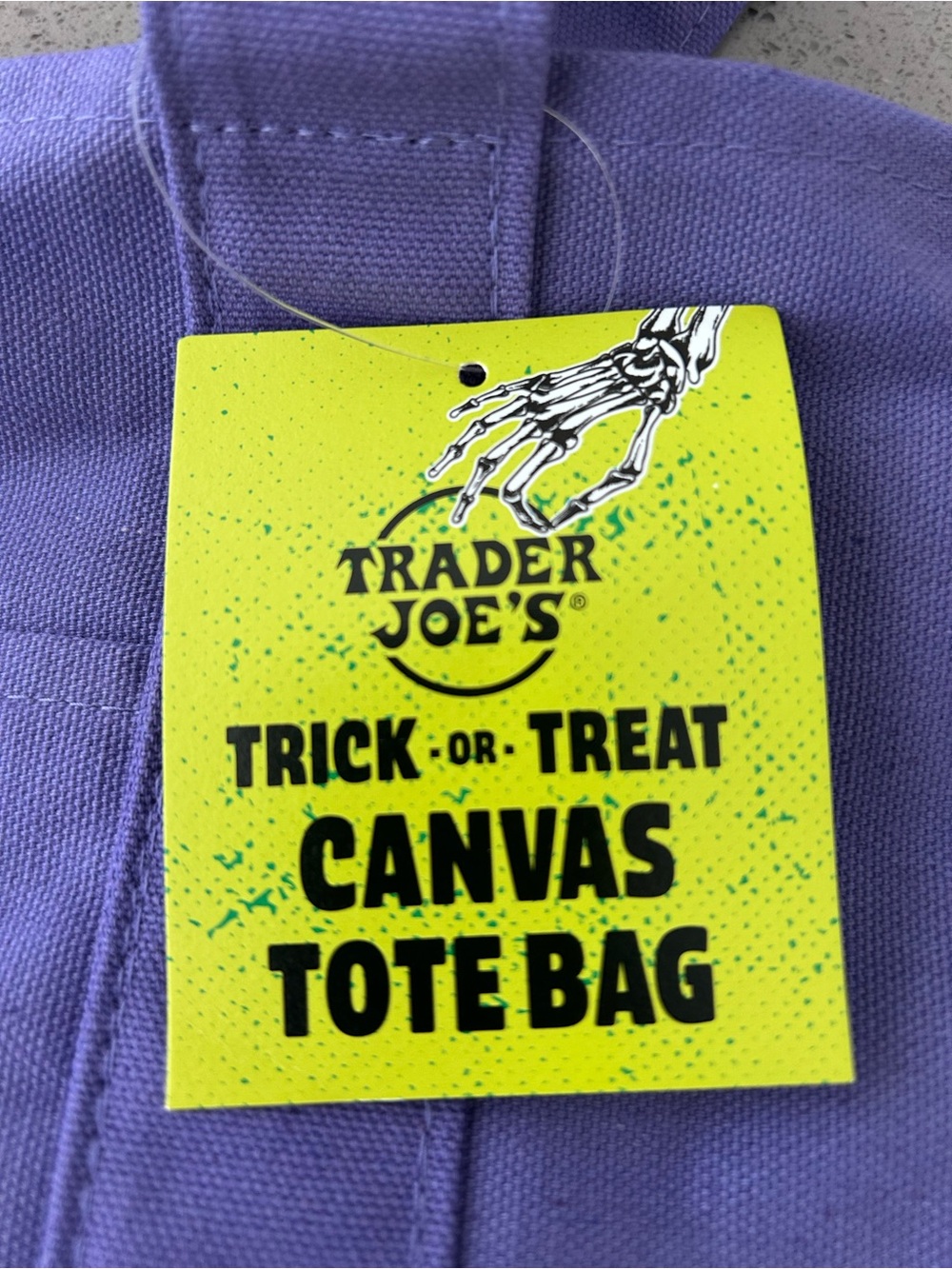 Trader Joe's Canvas Tote Bag in Orange and Purple - Picture 5 of 8